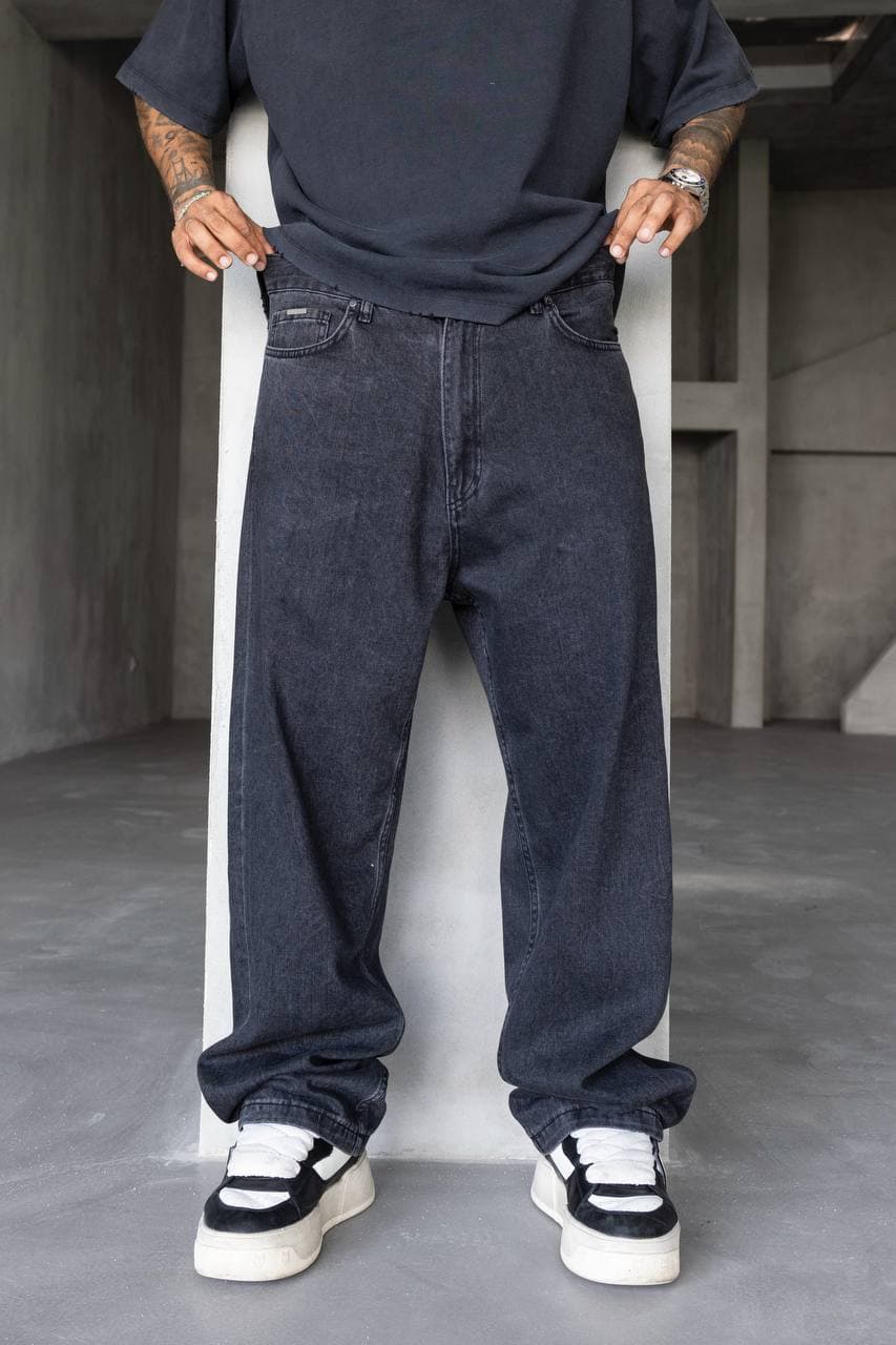 Relaxed Fit Dark Wash Denim Jeans