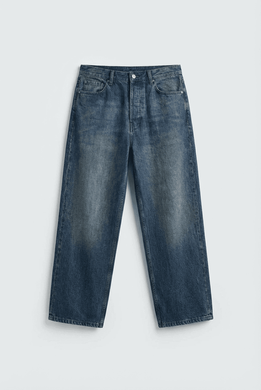 Wide Leg Distressed Ripped Jeans