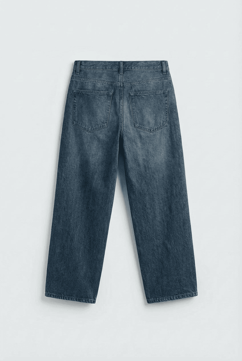 Wide Leg Distressed Ripped Jeans
