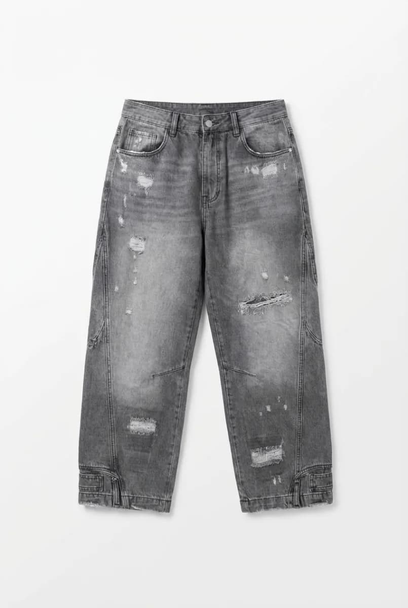 Vintage Distressed Wide Leg Denim