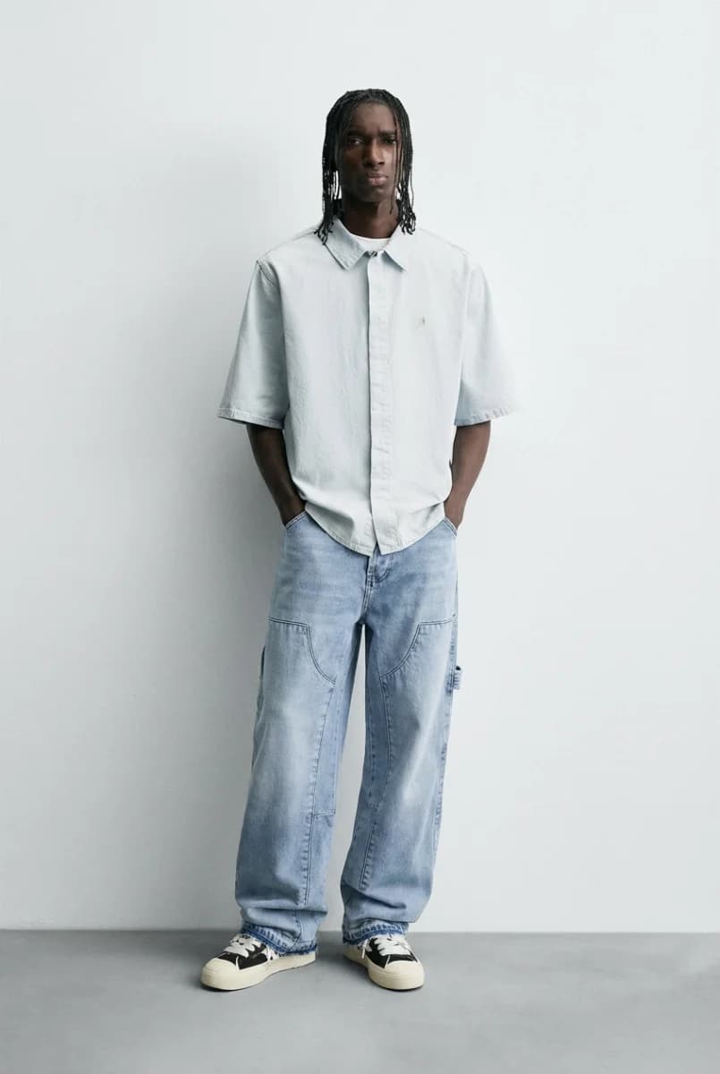 Cargo Pocket Wide Leg Denim