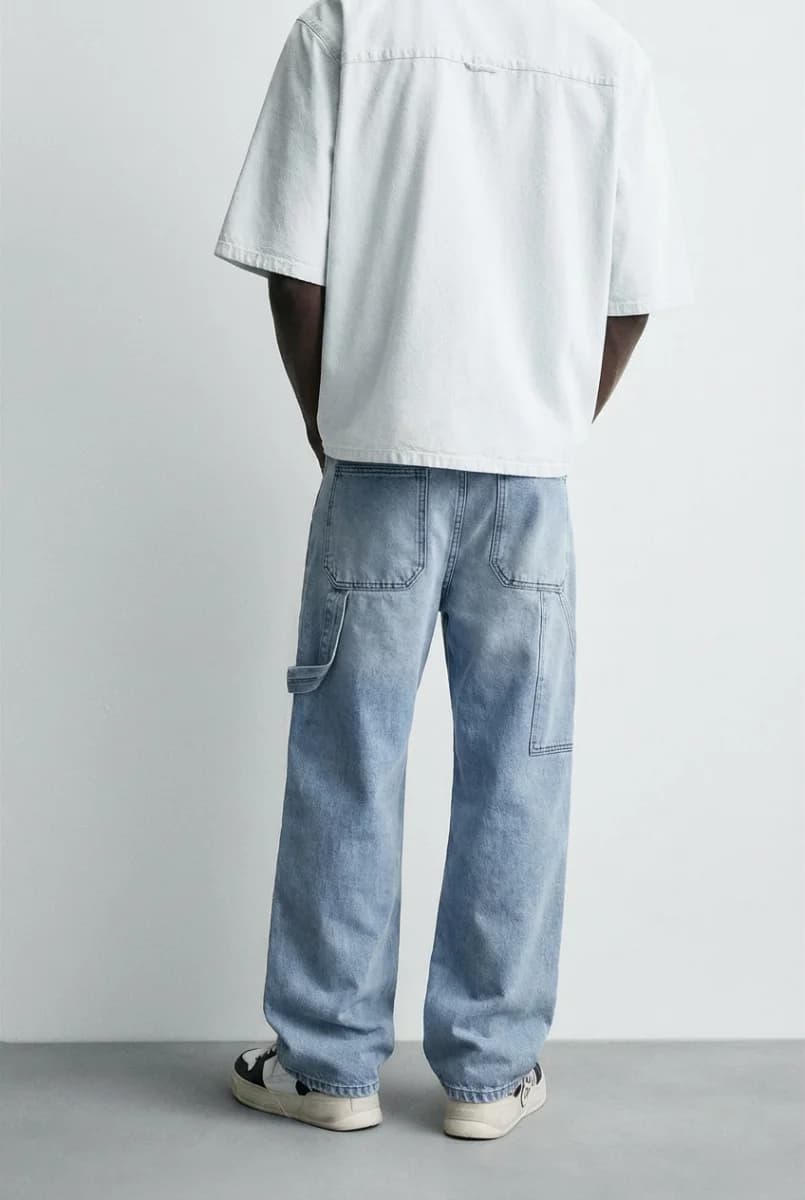 Cargo Pocket Wide Leg Denim