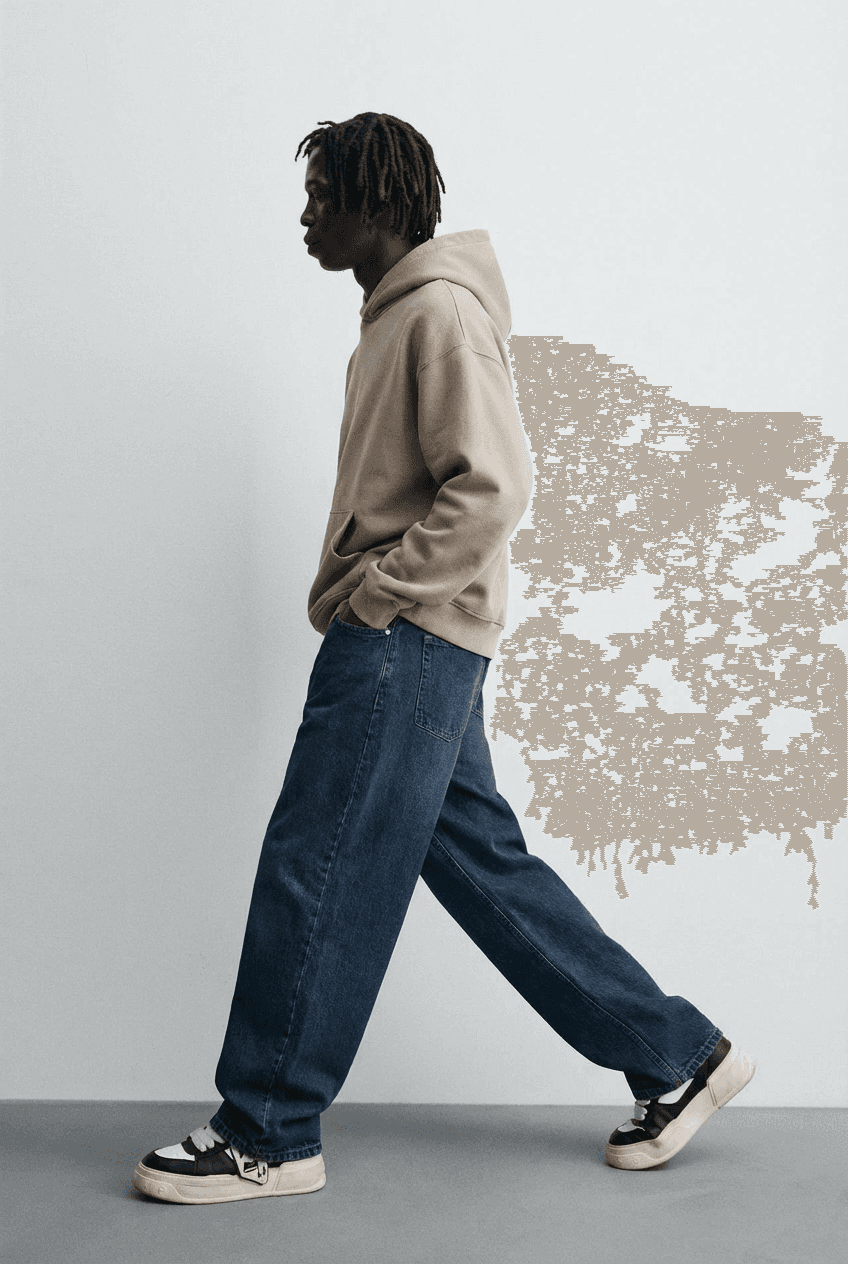 Relaxed Fit Wide Leg Denim
