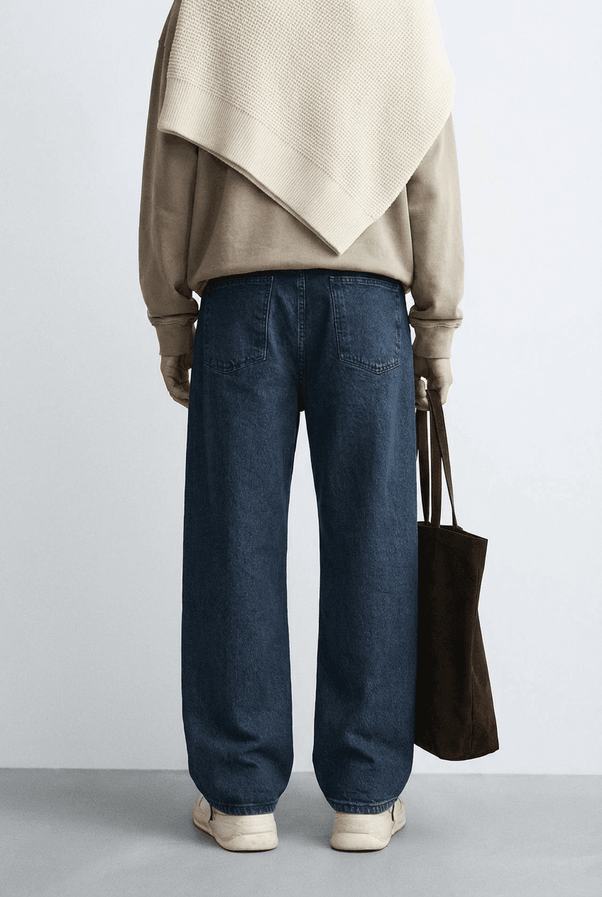 Relaxed Fit Wide Leg Denim